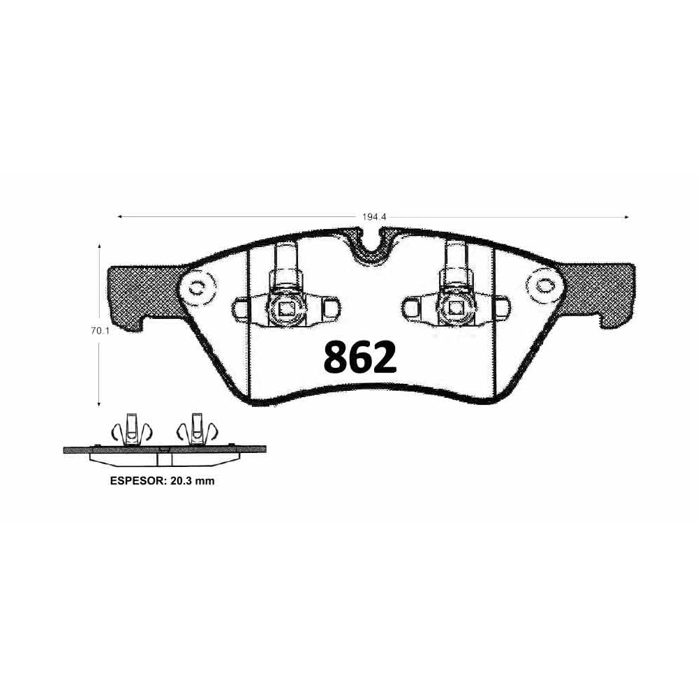 Pastillas de Freno GTX CLASSIC P0862 Mercedes Benz Ml (2006–2008) - imagen 3