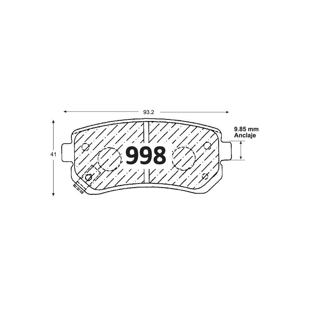 Pastillas de Freno Traseras GTX CLASSIC P0998 Hyundai Accent Gl (2006–2011) - imagen 3