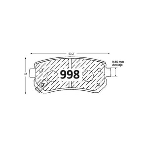 Pastillas de Freno Traseras GTX CLASSIC P0998 Hyundai Accent Gl (2006–2011) - imagen 3