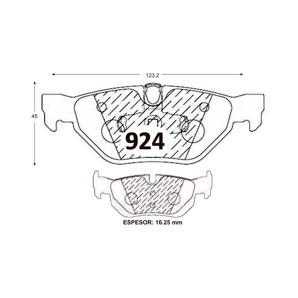 Pastillas de Freno Traseras GTX CLASSIC P0924 Bmw 325i 01 - imagen 3