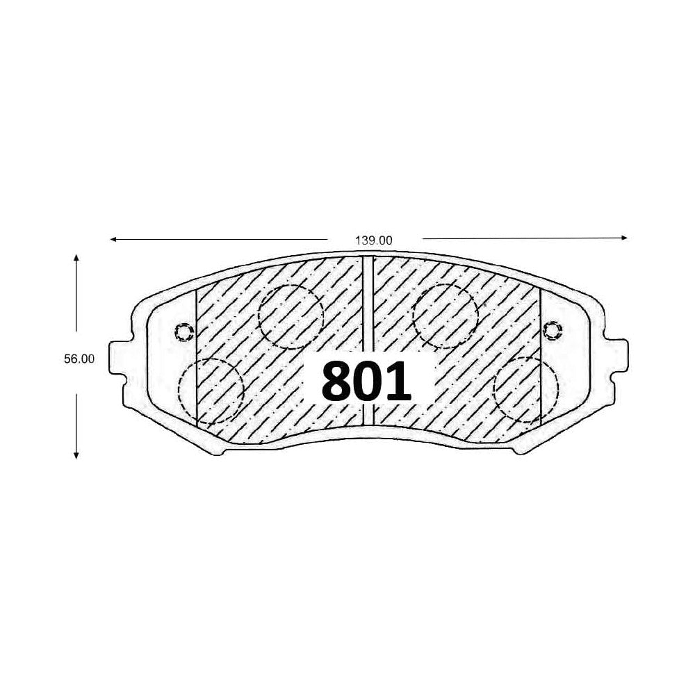 Pastillas de Freno GTX CLASSIC P0801 Suzuki Grand Nomade (2006–2022) - imagen 3
