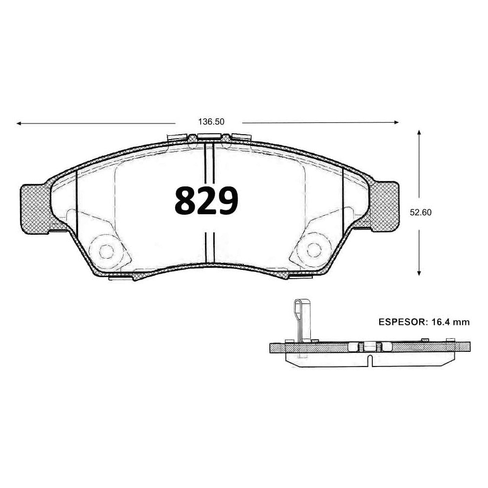 Pastillas de Freno GTX CLASSIC P0829 Suzuki Aerio Sx (2006–2007) - imagen 3