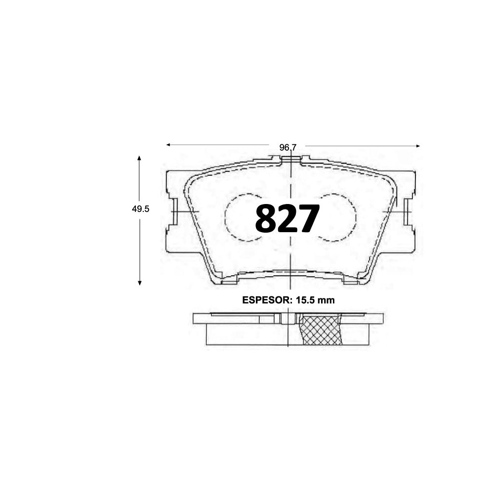 Pastillas de Freno GTX CLASSIC P0827 Toyota Rav4 2.4 (2006–2013) - imagen 3