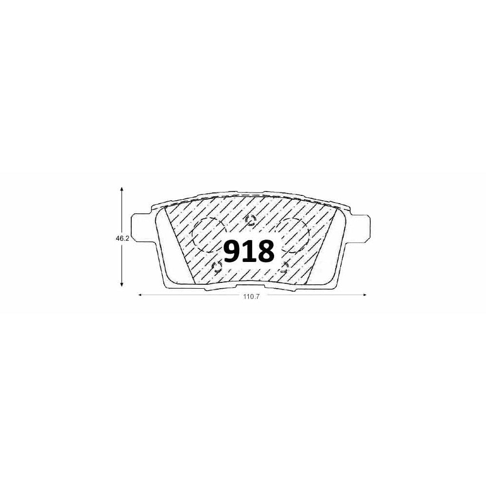 Pastillas de Freno Traseras GTX CLASSIC P0918 Mazda Cx 9 (2007–2015) - imagen 2