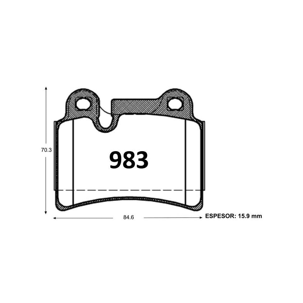 Pastillas de Freno Traseras ITAL BRAKES PM P0983 Volkswagen Touareg 2006 Tras - imagen 3