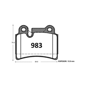 Pastillas de Freno Traseras ITAL BRAKES PM P0983 Volkswagen Touareg 2006 Tras - imagen 3