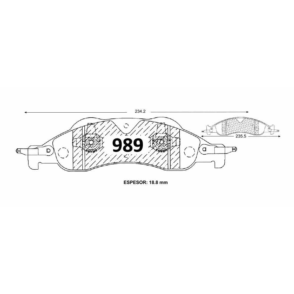 Pastillas de Freno Delanteras GTX CLASSIC P0989 Ford Expedition 07 - imagen 2