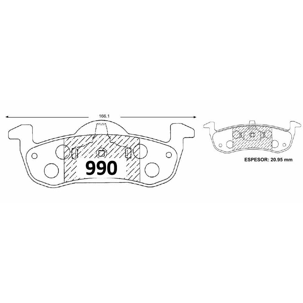 Pastillas de Freno Traseras GTX CLASSIC P0990 Ford Expedition 07 - imagen 3