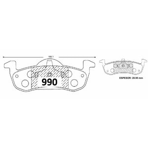 Pastillas de Freno Traseras GTX CLASSIC P0990 Ford Expedition 07 - imagen 3