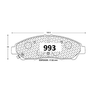 Pastillas de Freno Delanteras GTX CLASSIC P0993 Honda Acura Mdx 07 - imagen 3