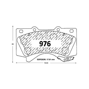 Pastillas de Freno Delanteras GTX CLASSIC P0976 Toyota Tundra Dcab (2010–2021) - imagen 3