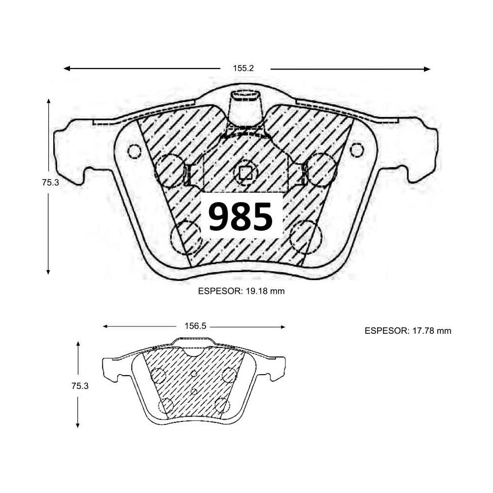 Pastillas de Freno Delanteras GTX CLASSIC P0985 Volvo S-80/V-70 07 - imagen 3