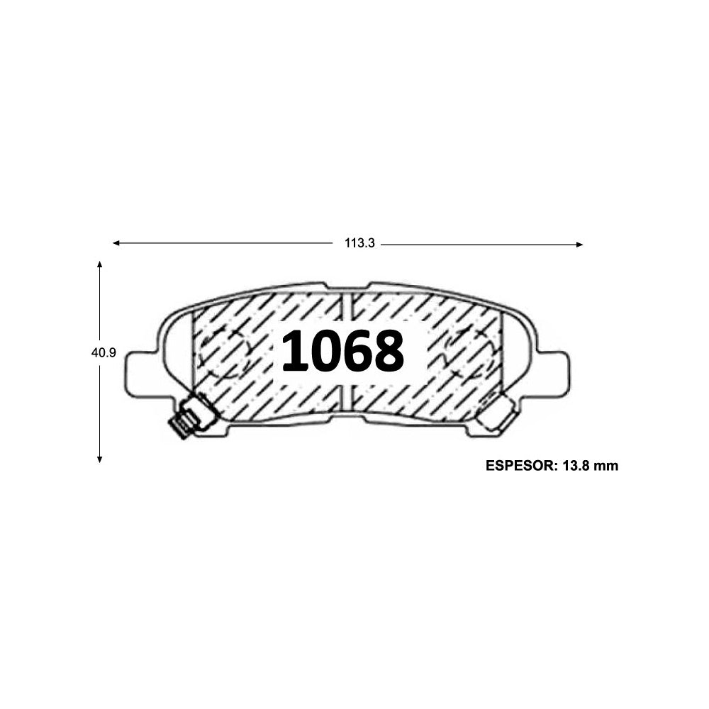 Pastillas de Freno Traseras GTX CLASSIC P1068 Toyota Highlander 08 - imagen 2
