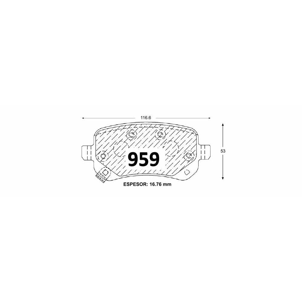 Pastillas de Freno Traseras GTX CLASSIC P0959 Dodge Caravan-Tcountry 08 - imagen 3