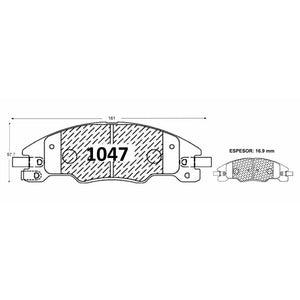 Pastillas de Freno Delanteras GTX CLASSIC P1047 Ford Focus Clx (2008–2011) - imagen 2