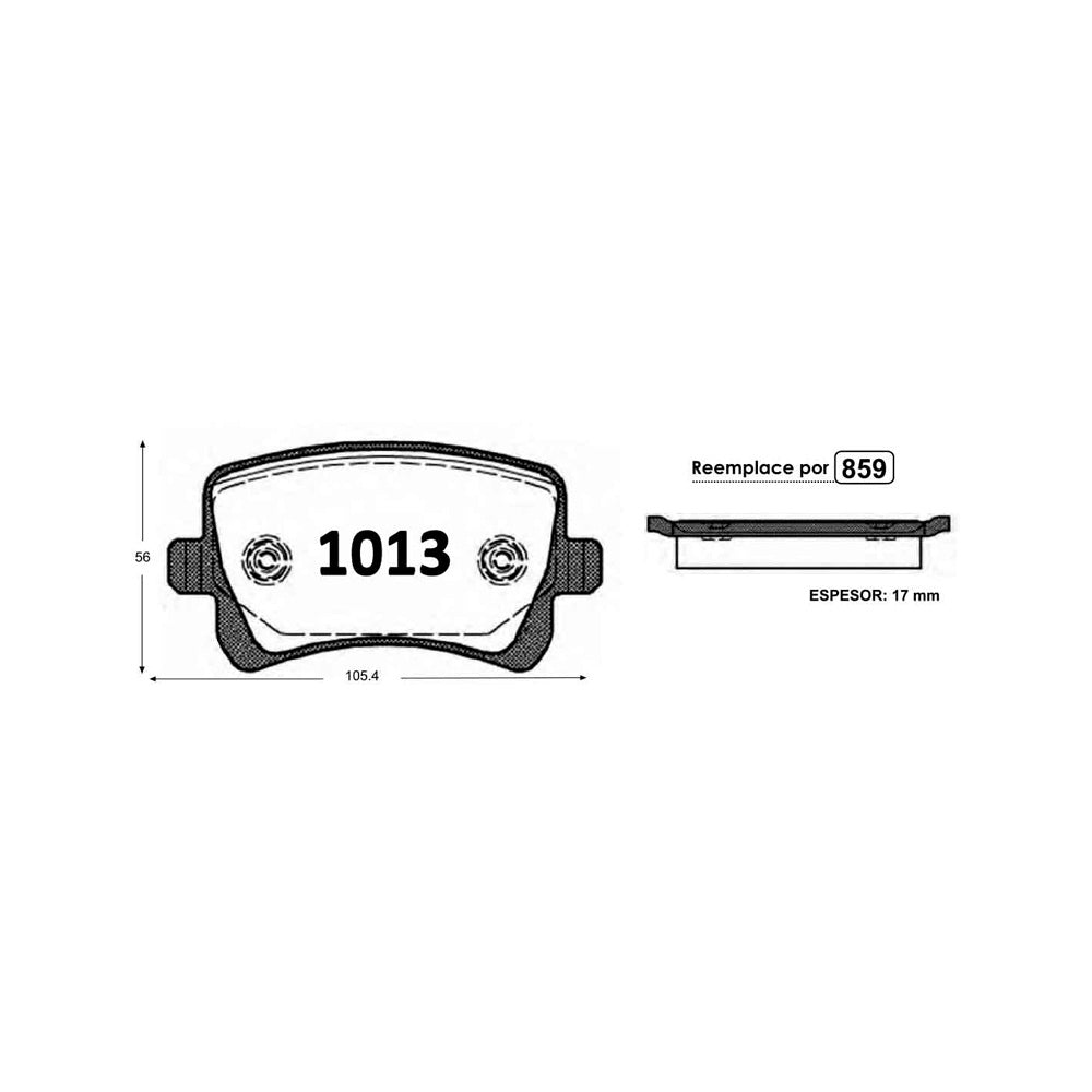 Pastillas de Freno Traseras GTX CLASSIC P1013 Volkswagen Tiguan Tsi (2012–2014) - imagen 3