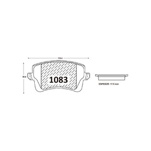 Pastillas de Freno Traseras GTX CLASSIC P1083 Audi A-4-A5 09 - imagen 2