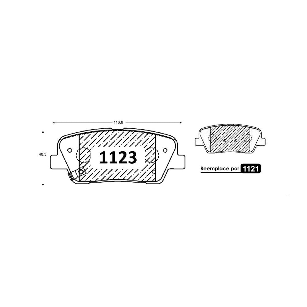 Pastillas de Freno Traseras GTX CLASSIC P1123 Kia Mohave Ex (2020–2021) - imagen 3