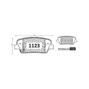 Pastillas de Freno Traseras ITAL BRAKES PM P1123 Kia Mohave Ex (2020–2021) - imagen 3