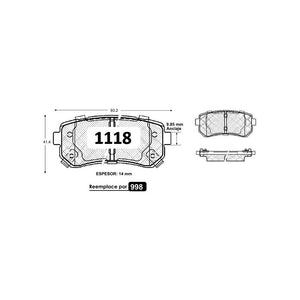 Pastillas de Freno Traseras GTX CLASSIC P1118 Hyundai New Tucson (2011–2015) - imagen 3