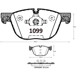 Pastillas de Freno Delanteras GTX CLASSIC P1099 Bmw 550-750 09 - imagen 3
