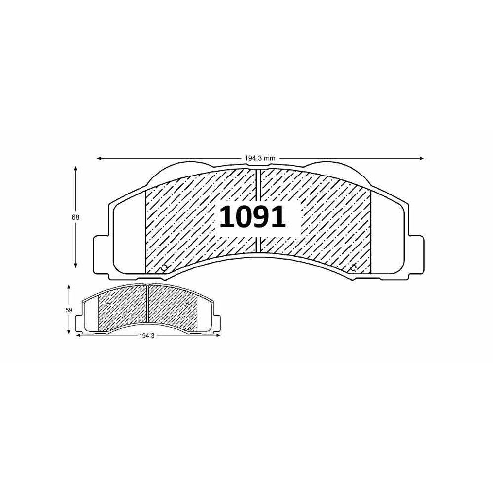 Pastillas de Freno Delanteras GTX CLASSIC P1091 Ford F150 Xlt (2010–2022) - imagen 3