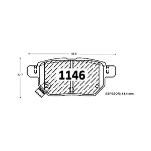 Pastillas de Freno Traseras GTX CLASSIC P1146 Toyota Prius C (2020–2022) - imagen 3