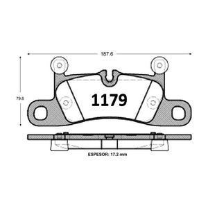Pastillas de Freno Traseras GTX CLASSIC P1179 Volkswagen Touareg Tdi (2020–2022) - imagen 3