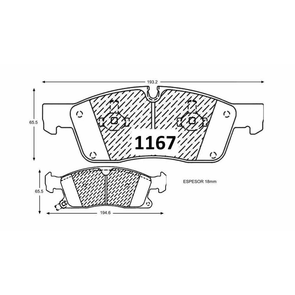 Pastillas de Freno GTX CLASSIC P1167 Jeep Grand Cherokee (2020–2022) - imagen 3