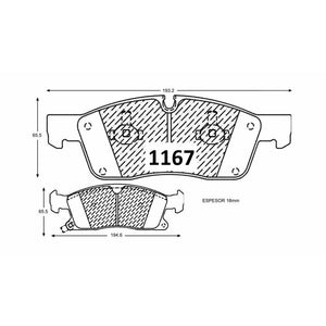 Pastillas de Freno GTX CLASSIC P1167 Jeep Grand Cherokee (2020–2022) - imagen 3