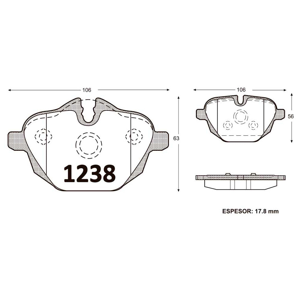 Pastillas de Freno Traseras GTX CLASSIC P1238 Bmw X4 Xdrive20d (2020–2022) - imagen 3