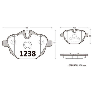 Pastillas de Freno Traseras GTX CLASSIC P1238 Bmw X4 Xdrive20d (2020–2022) - imagen 3