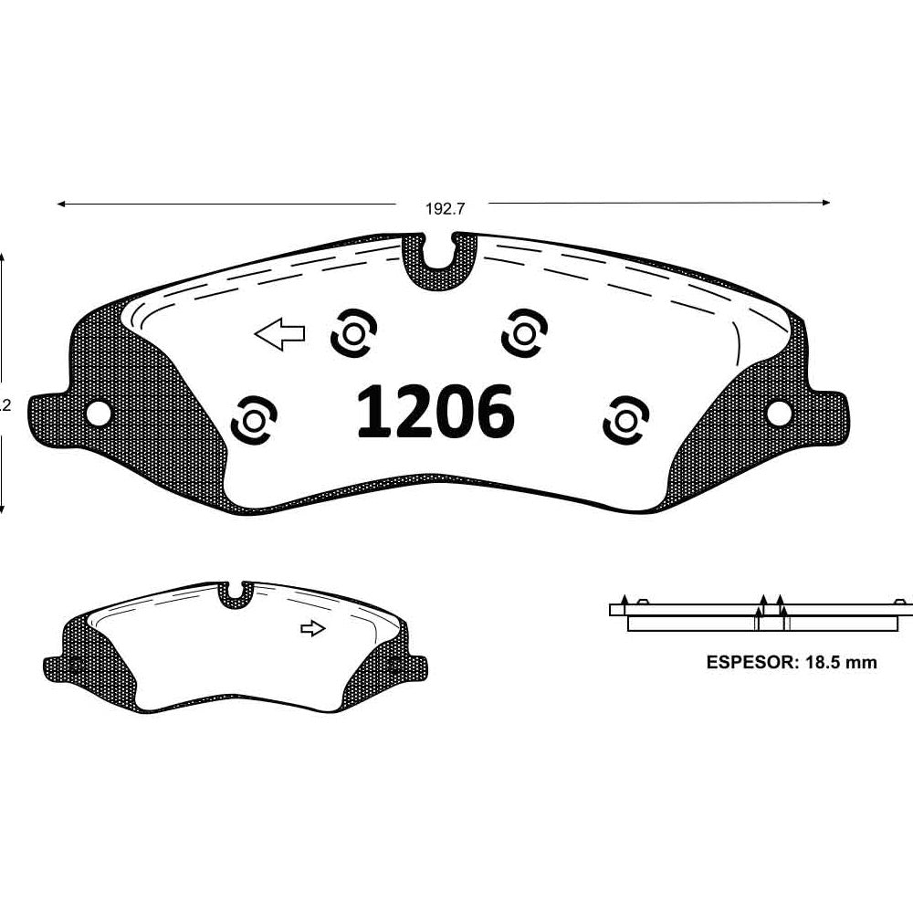 Pastillas de Freno Delanteras GTX CLASSIC P1206 Rover Discovery Iv 10- - imagen 2
