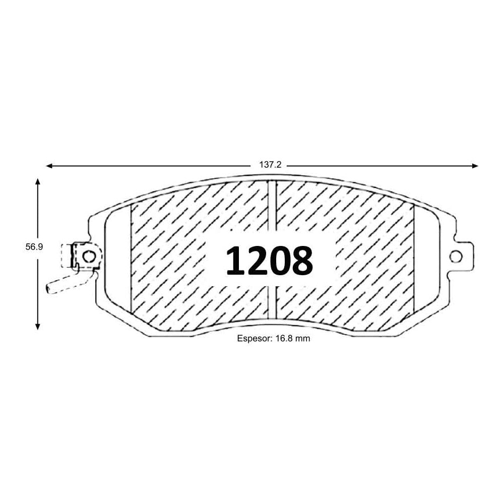 Pastillas de Freno Delanteras GTX CLASSIC P1208 Subaru New Xv (2013–2019) - imagen 3