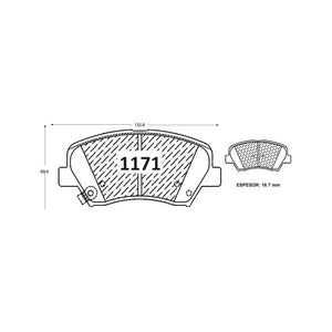 Pastillas de Freno GTX CLASSIC P1171 Kia Cerato 5 (2014–2022) - imagen 3