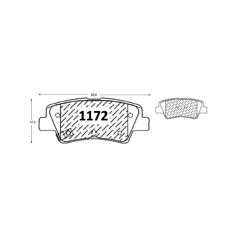 Pastillas de Freno Traseras ITAL BRAKES PM P1172 Hyundai Accent Rb (2011–2021) - imagen 3