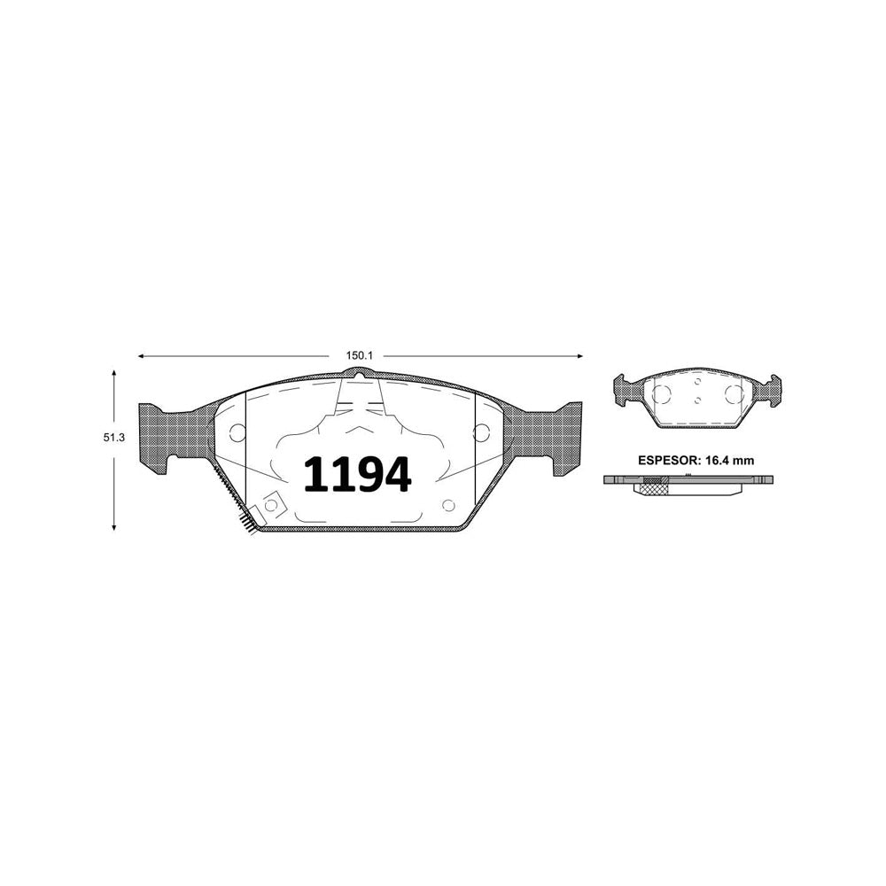 Pastillas de Freno Delanteras GTX CLASSIC P1194 Honda Fit Lx (2011–2014) - imagen 3