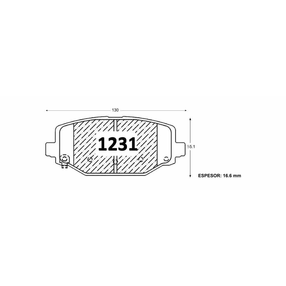 Pastillas de Freno Traseras GTX CLASSIC P1231 Dodge Journey Se (2020–2021) - imagen 3
