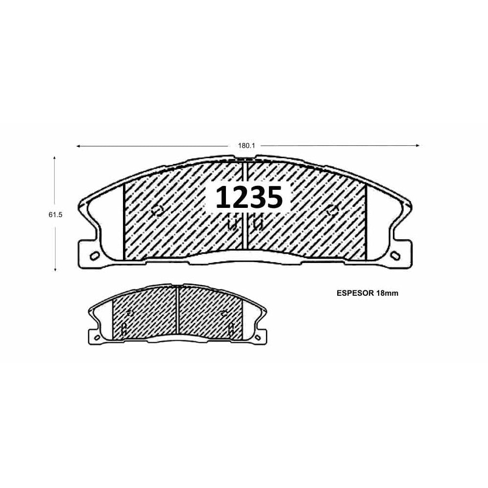 Pastillas de Freno Delanteras GTX CLASSIC P1235 Ford Explorer Xlt (2013–2014) - imagen 3