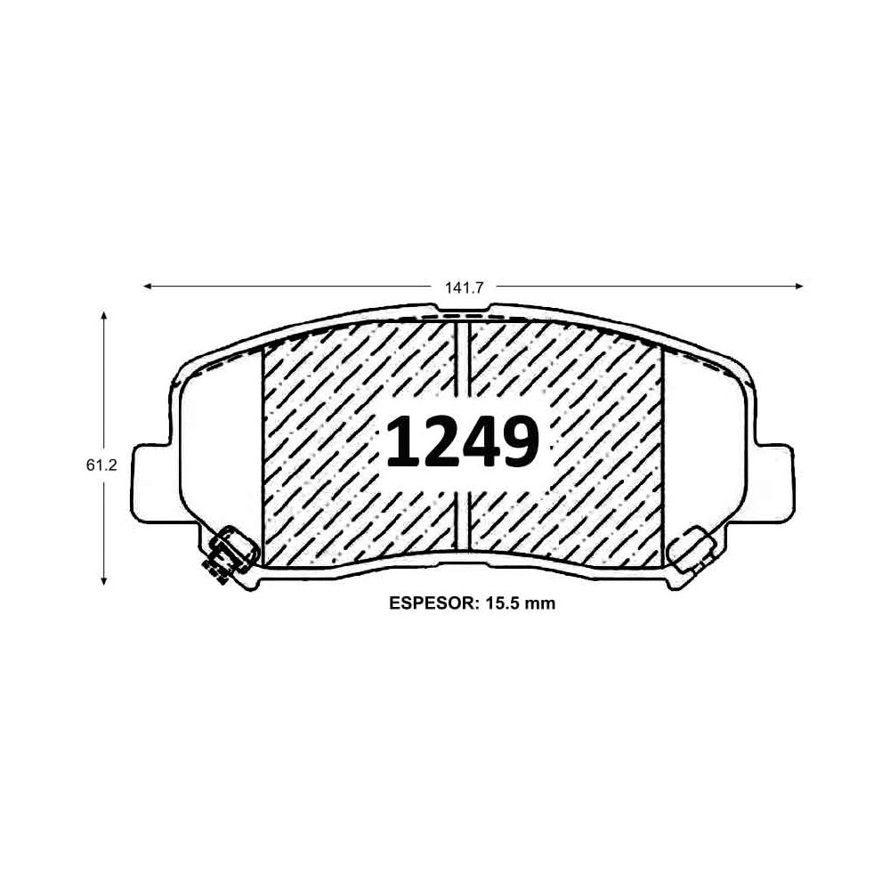 Pastillas de Freno Delanteras GTX CLASSIC P1249 Mazda Cx 5 (2013–2019) - imagen 3