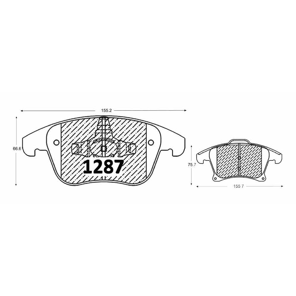 Pastillas de Freno Delanteras GTX CLASSIC P1287 Ford Fusion 2.0 (2014–2021) - imagen 3