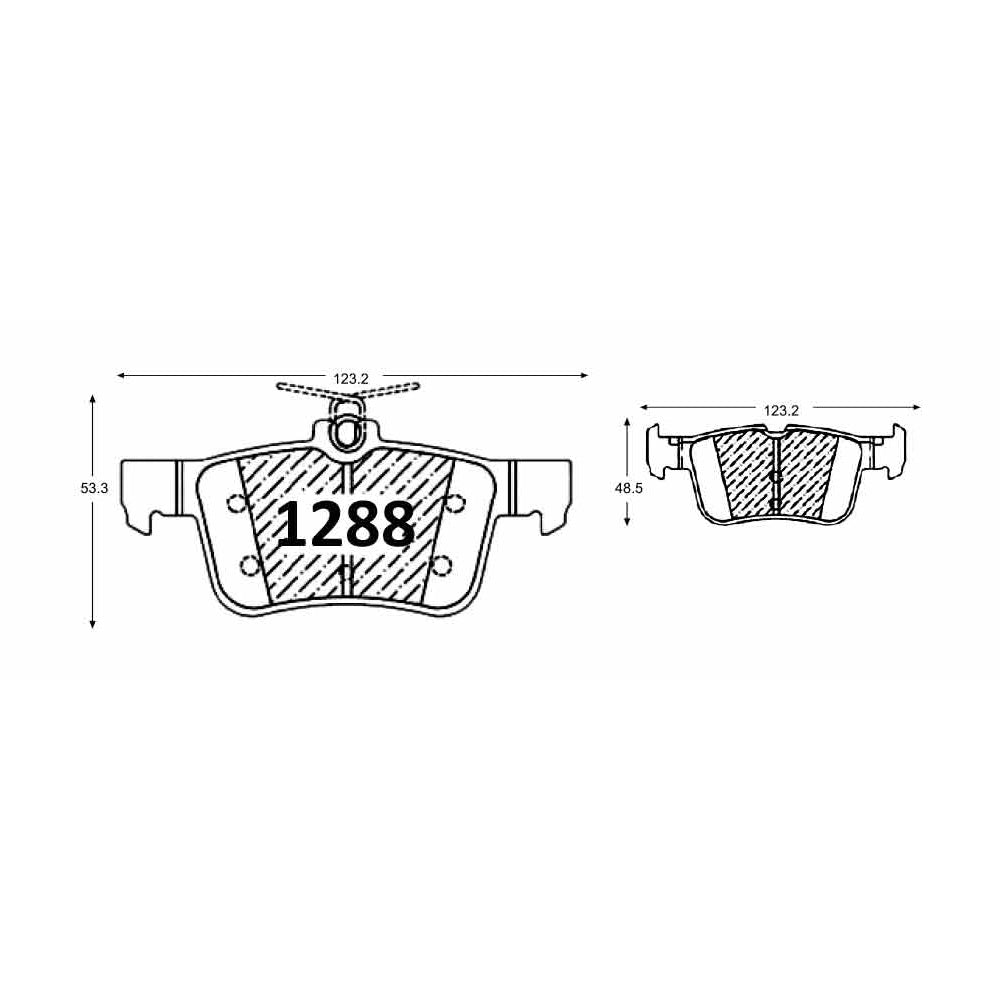 Pastillas de Freno Traseras GTX CLASSIC P1288 Ford Edge Sel (2020–2022) - imagen 3