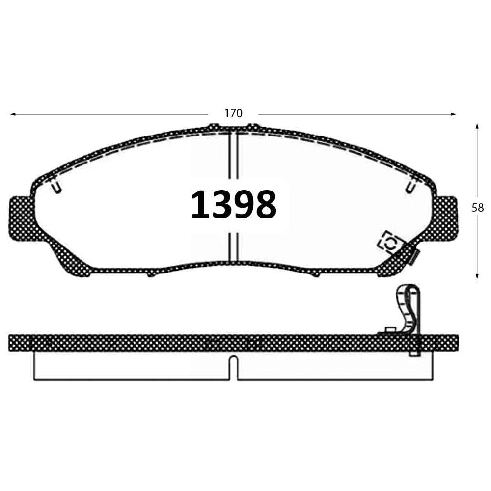 Pastillas de Freno Delanteras GTX CLASSIC P1398 Honda New Pilot (2016–2022) - imagen 3