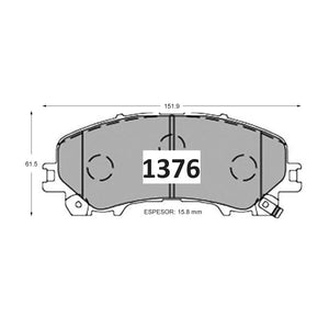Pastillas de Freno Delanteras GTX CLASSIC P1376 Nissan X Trail (2014–2022) - imagen 3
