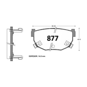 Pastillas de Freno GTX CLASSIC P0877 Nissan 240/200/300 86 - imagen 2