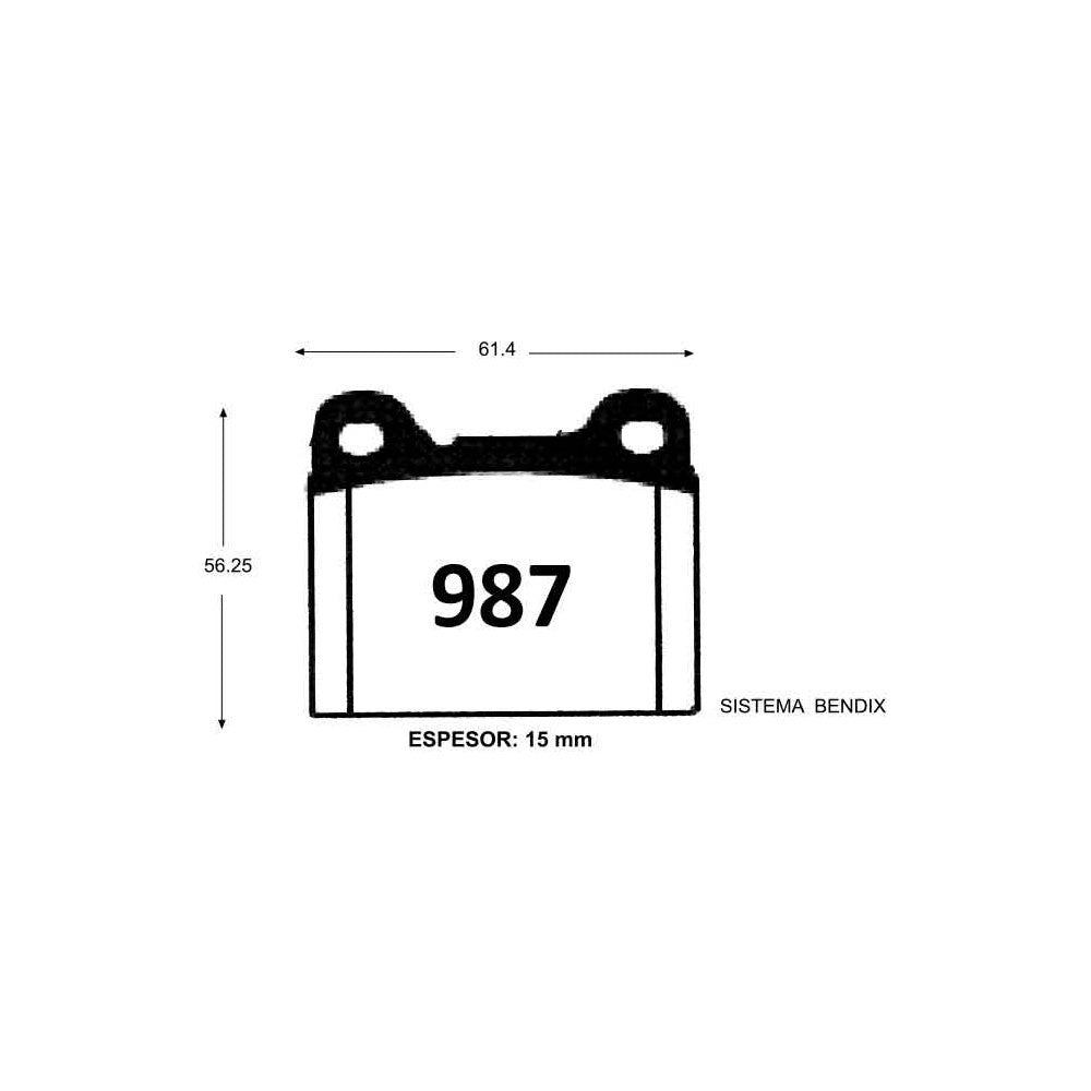 Pastillas de Freno Traseras ITAL BRAKES PM P0987 Volvo 740-760 83-90 - imagen 3