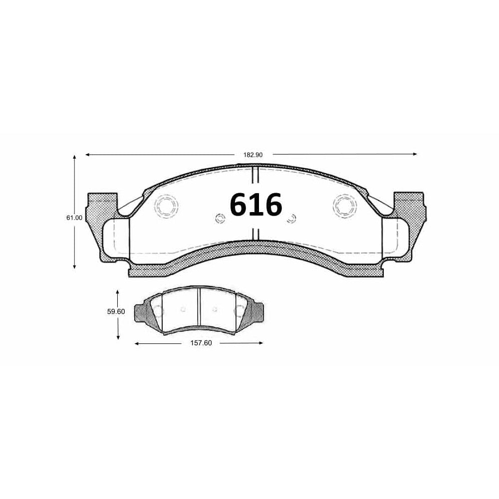 Pastillas de Freno GTX CLASSIC P0616 Ford F 150 (1988–1993) - imagen 2