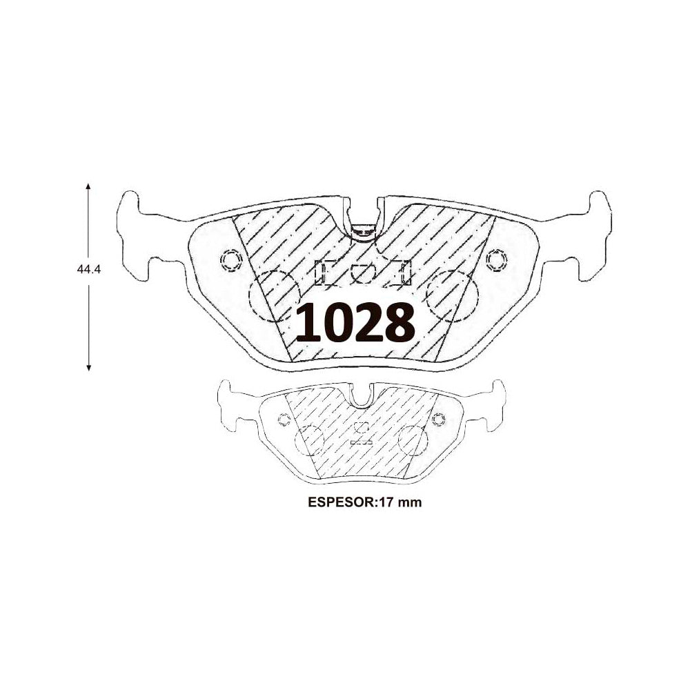 Pastillas de Freno Traseras ITAL BRAKES PM P1028 Bmw 312, 315/ 329 /Mg 550 12- Tras - imagen 3
