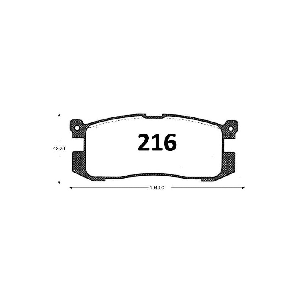 Pastillas de Freno Traseras ITAL BRAKES PM P0216 Mazda 626 Glx (1989–1998) - imagen 3