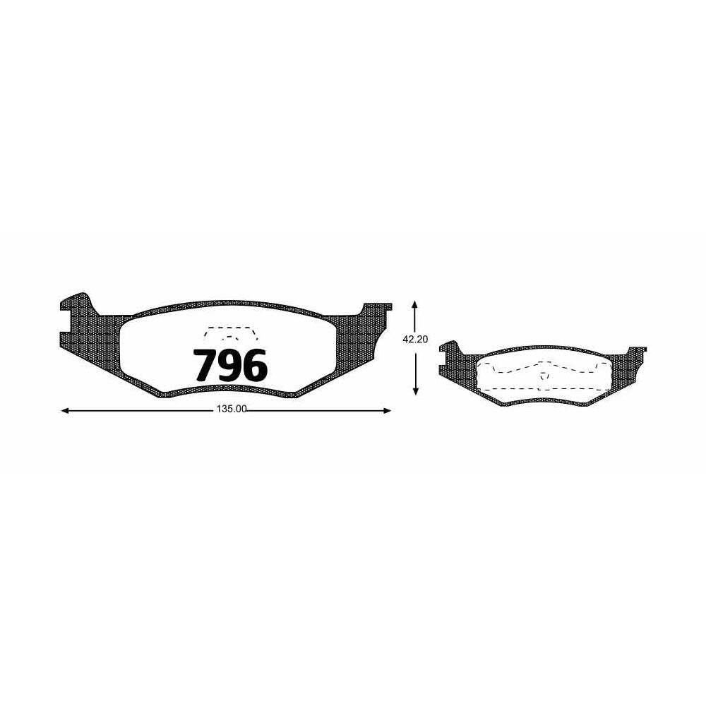 Pastillas de Freno GTX CLASSIC P0796 Dodge Daytona Tr89 - imagen 2